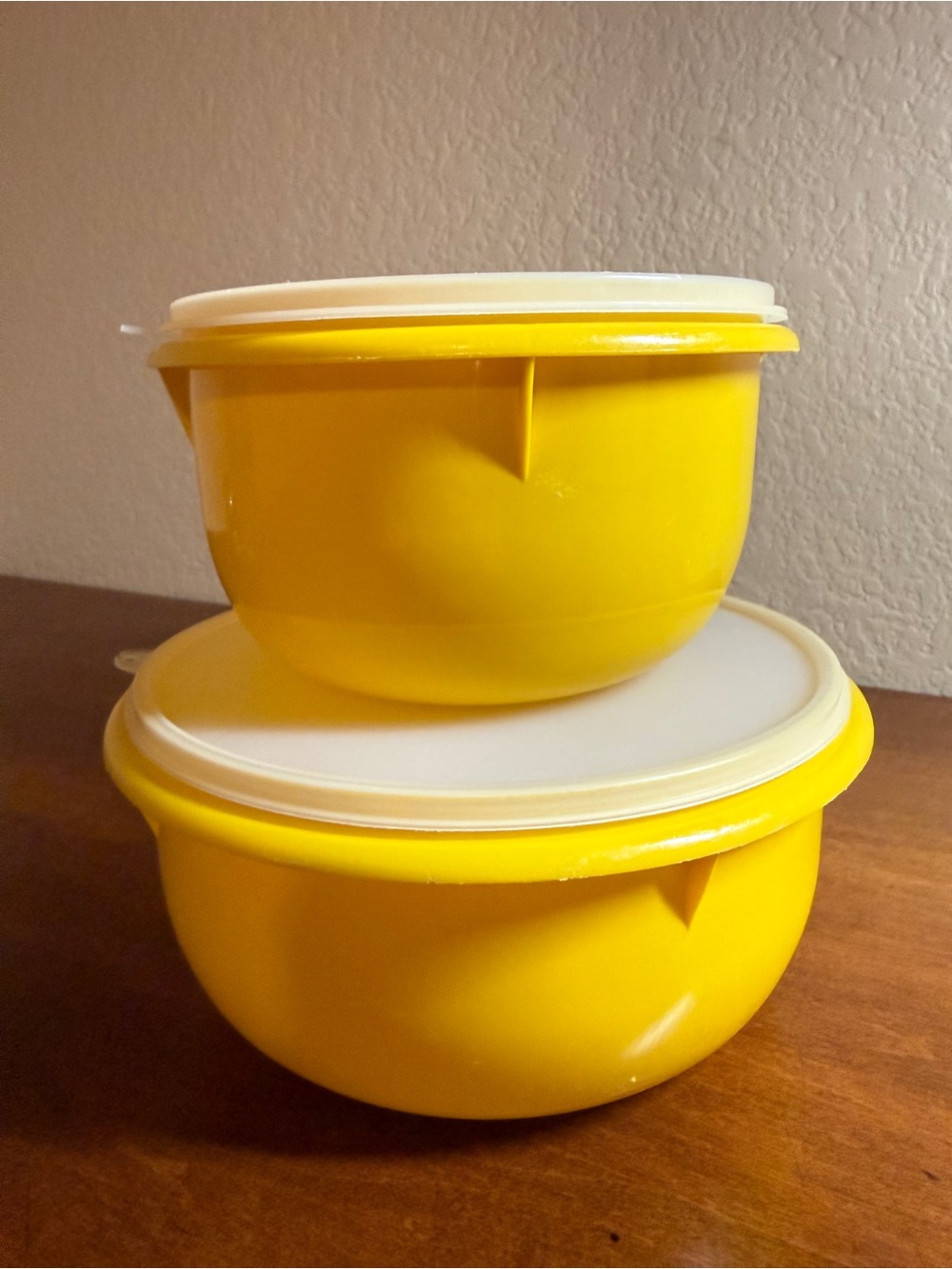 Vintage Tupperware Millionaire Line Nesting Bowls & Lids - Set of 2